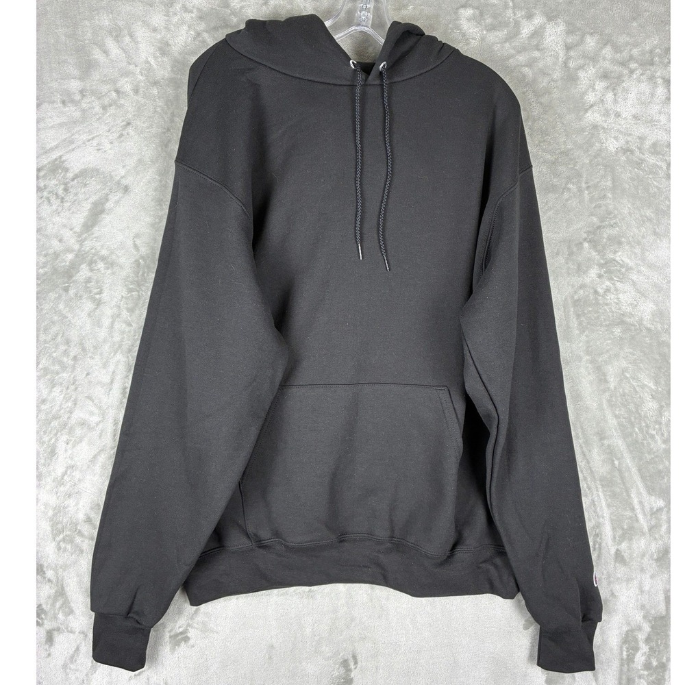 NWOT Champion Men Black Pullover Hoodie Sweatshirt Large Authentic Athleticwear